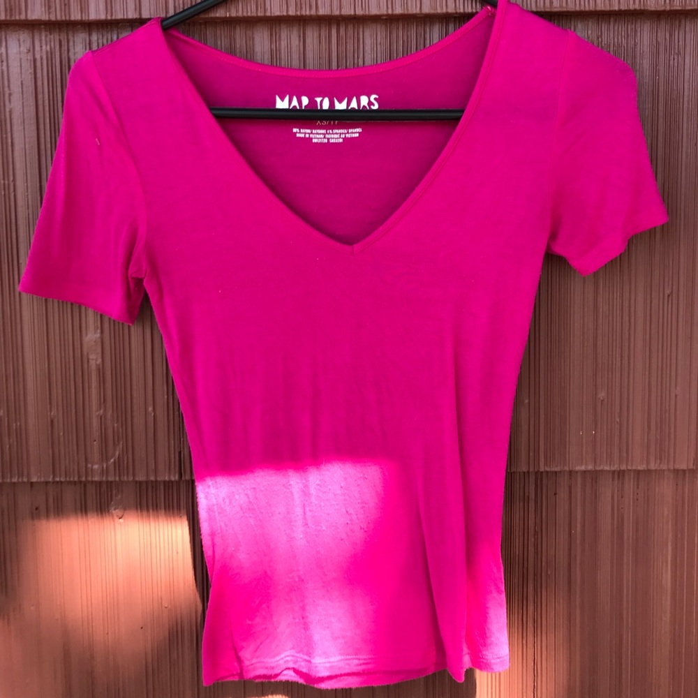 Pink v-neck crop top size XS